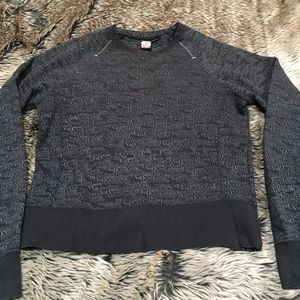 Volcom Logo Abstract Crew Neck Raglan Pullover Sweatshirt Black/Gray Size Large